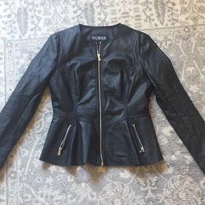 Guess Peplum Leather Jacket